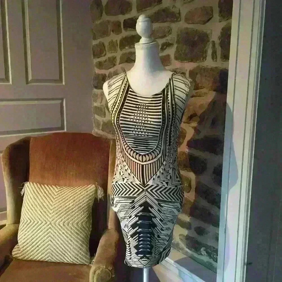 🌟 Blue gold stud pattern design dress body on - Picture 6 of 13